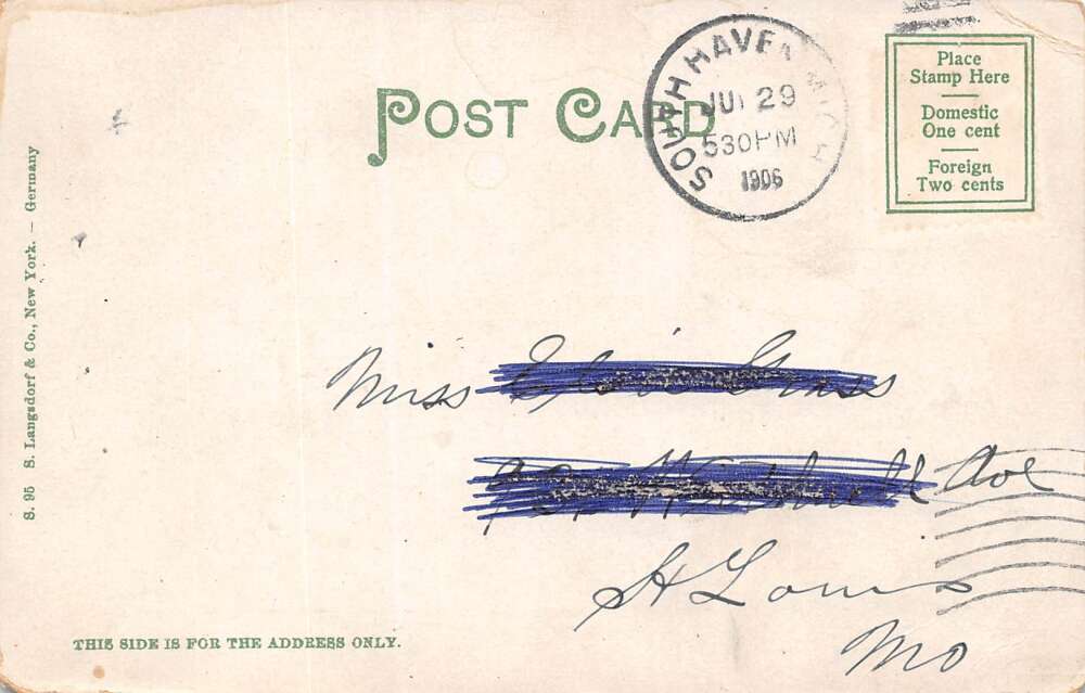 South Haven Michigan Storm On Lake Michigan, Undivided Back, Vintage PC U16825 - Image 2