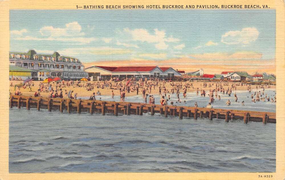 Buckroe Beach Virginia Bathing Beach, Hotel Buckroe & Pavilion, PC U16832
