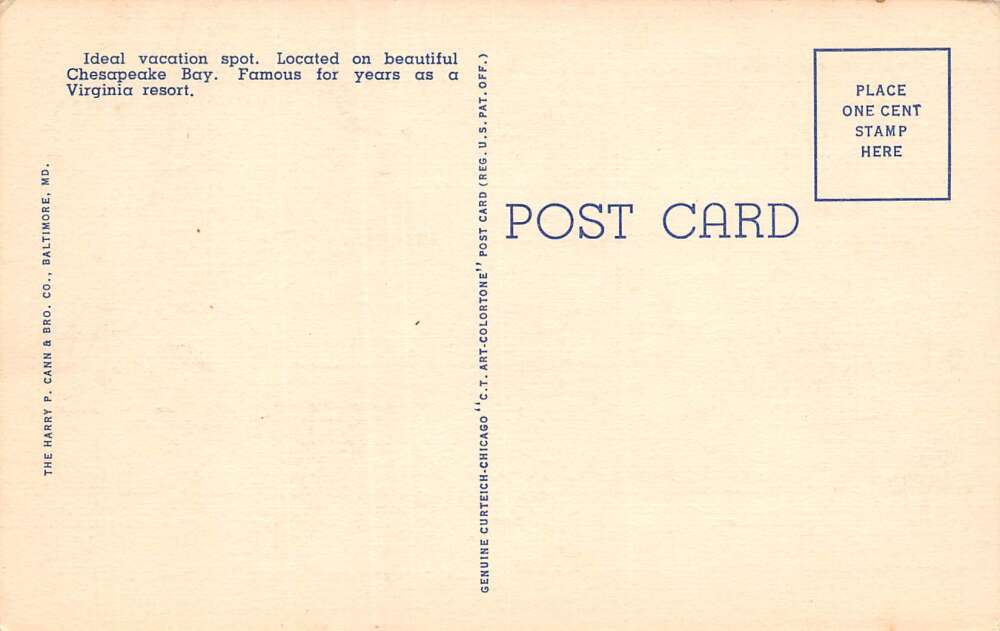 Buckroe Beach Virginia Bathing Beach, Hotel Buckroe & Pavilion, PC U16832 - Image 2