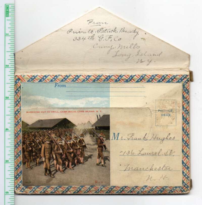 Camp Mills Long Island New York Military Motorcycles Postcard Folder AA107484 - Image 2