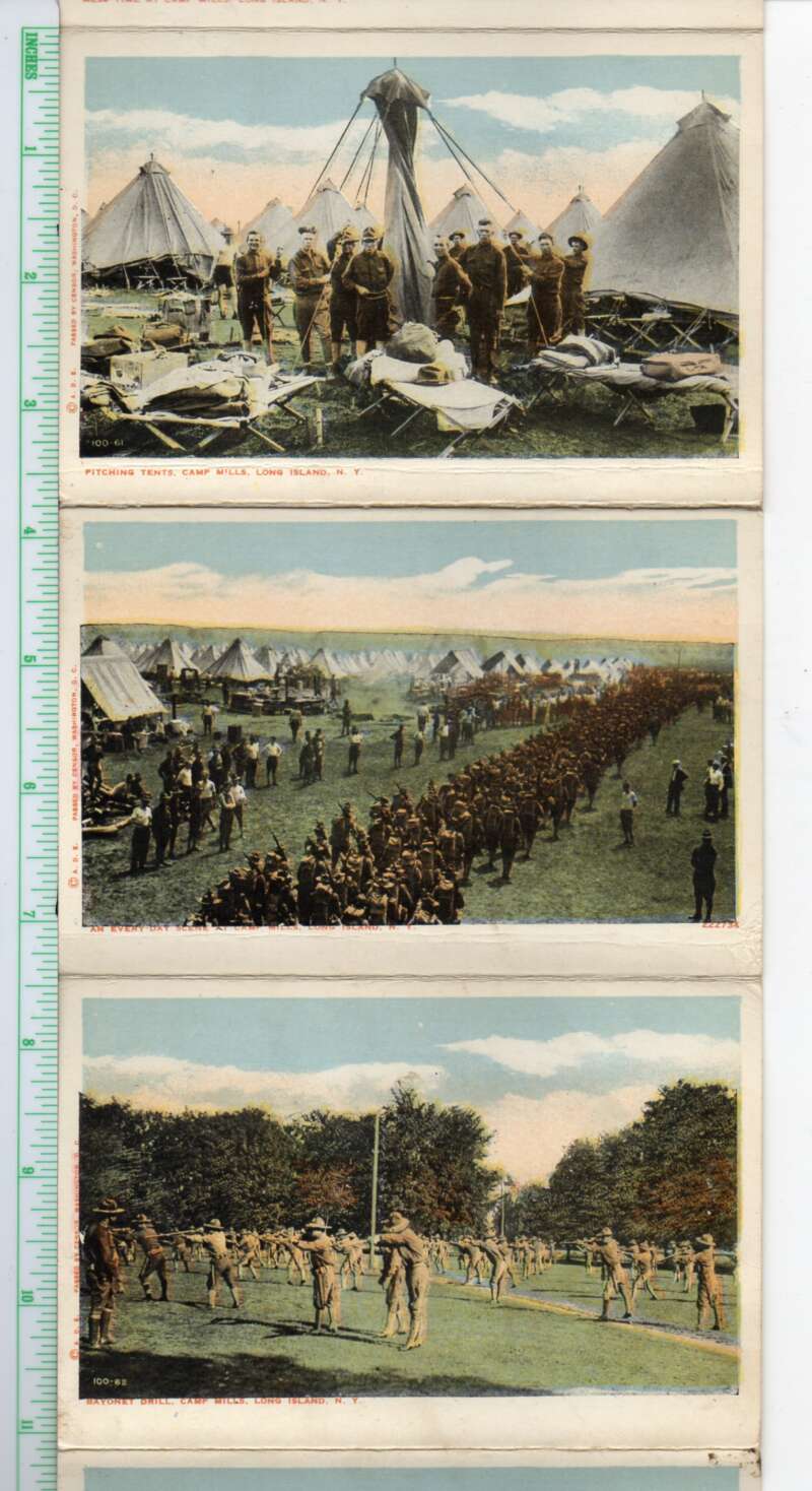 Camp Mills Long Island New York Military Motorcycles Postcard Folder AA107484 - Image 3