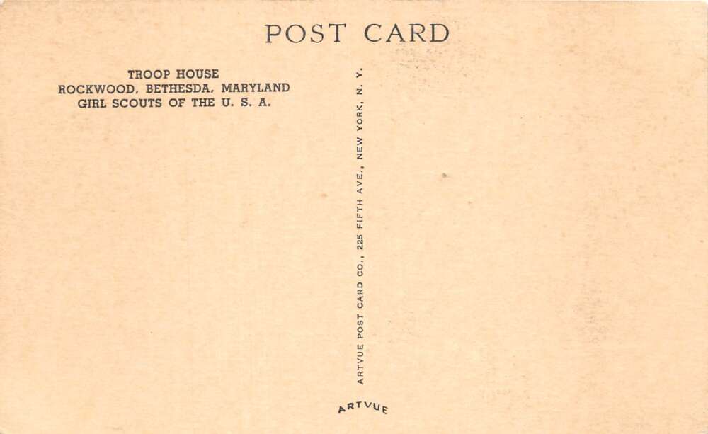 Bethesda Maryland Rockwood Girl Scouts Troop House Vintage Postcard AA107498 - Image 2