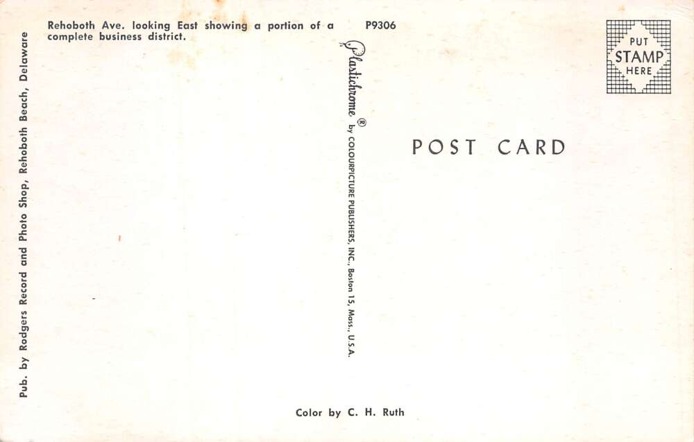 Bethany Beach Delaware Rehoboth Avenue Looking East Vintage Postcard AA107529 - Image 2