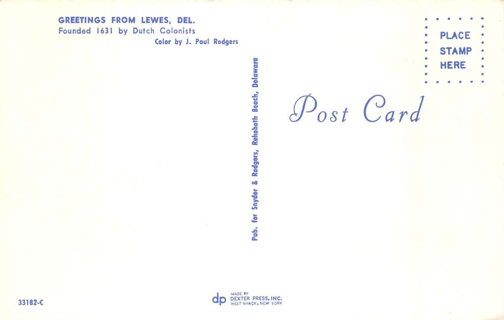 Lewes Delaware Greetings Aerial View Vintage Postcard AA107541 - Image 2