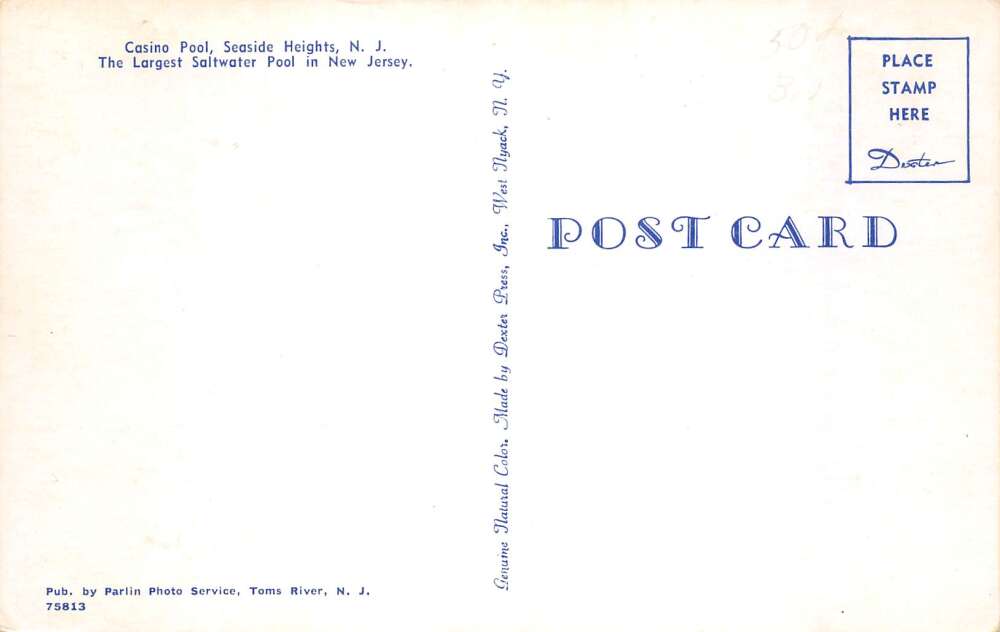 Seaside Heights New Jersey Casino Pool Vintage Postcard A107678 - Image 2