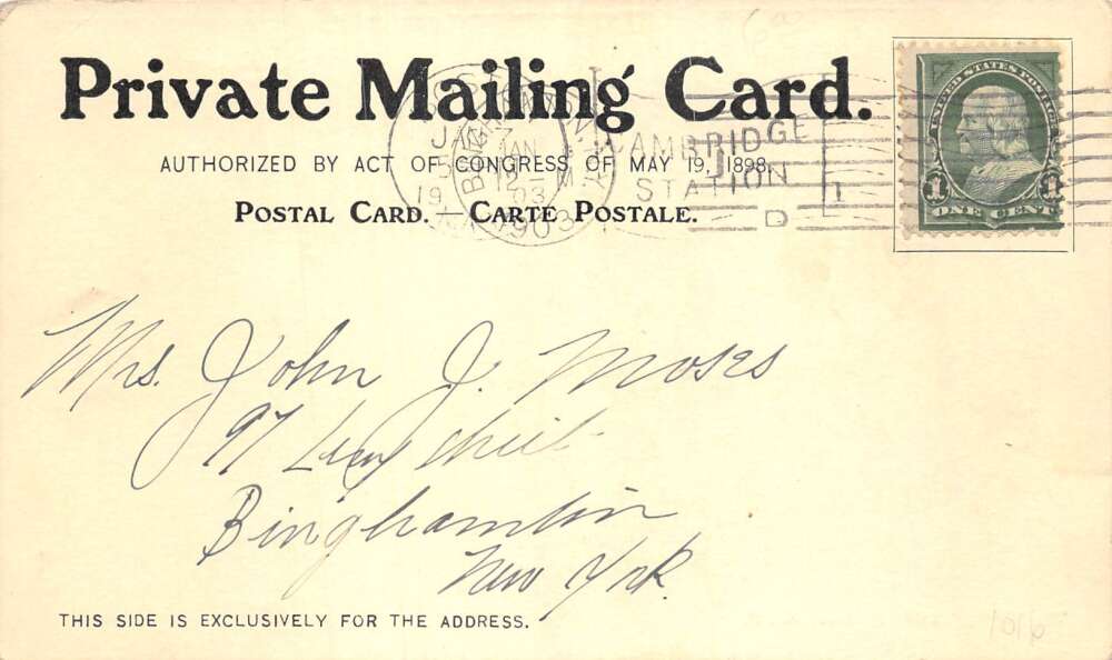 Boston Massachusetts Donkey Cart Private Mail Vintage Postcard A107732 - Image 2