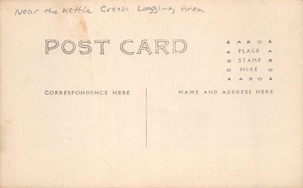 Cross Fork Pennsylvania Kettle Creek Logging Area Real Photo Postcard AA107937 - Image 2