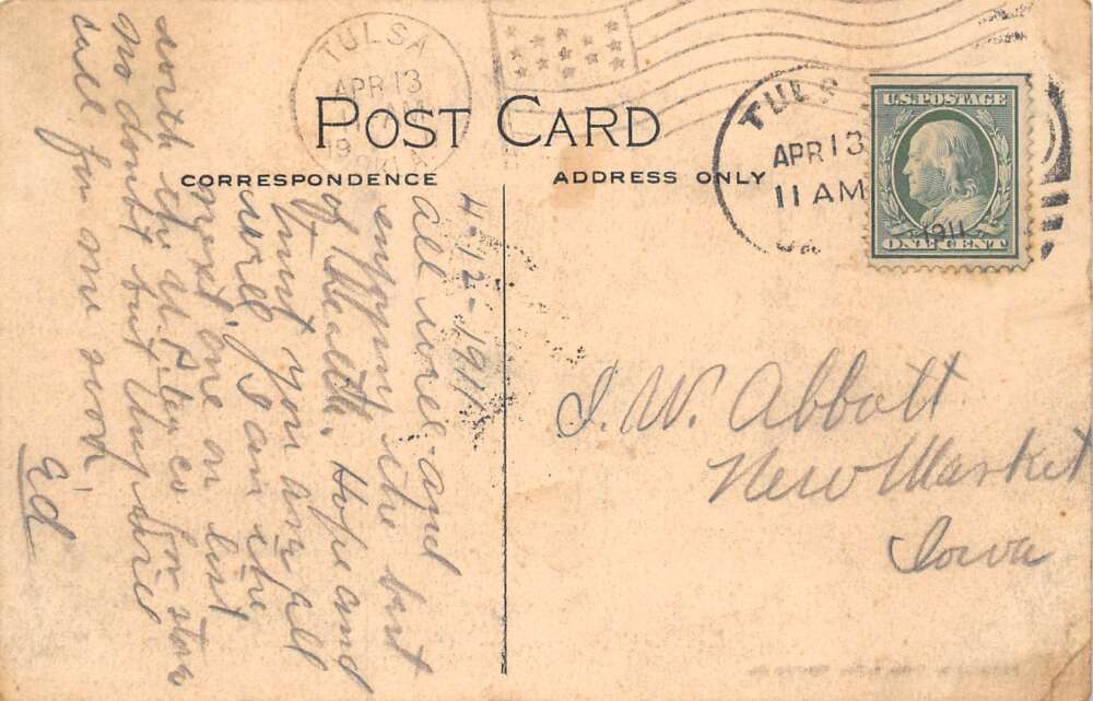 Tulsa Oklahoma South Boulder Street Vintage Postcard AA108105 - Image 2