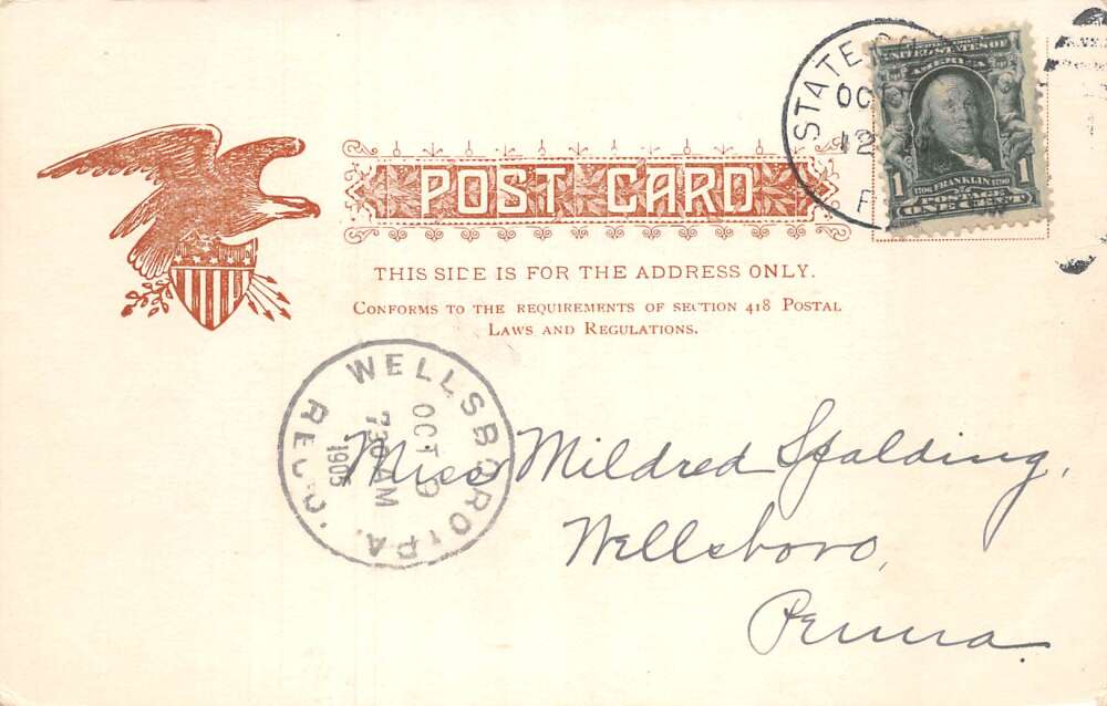 State College Pennsylvania South Campus Birds Eye View Vintage Postcard AA108156 - Image 2