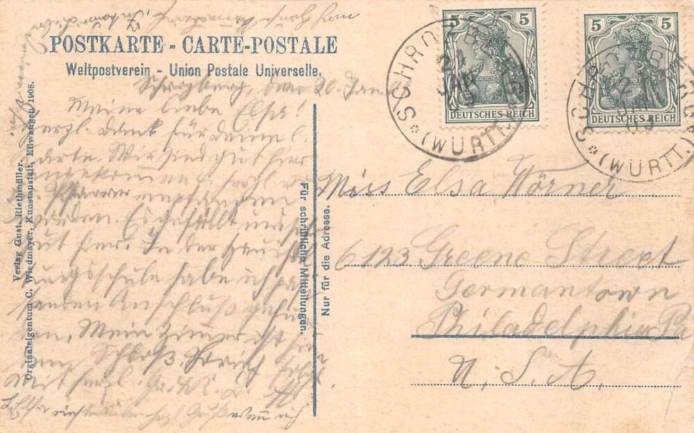 Schrozberg Germany Birds Eye View and Castle Vintage Postcard AA108203 - Image 2