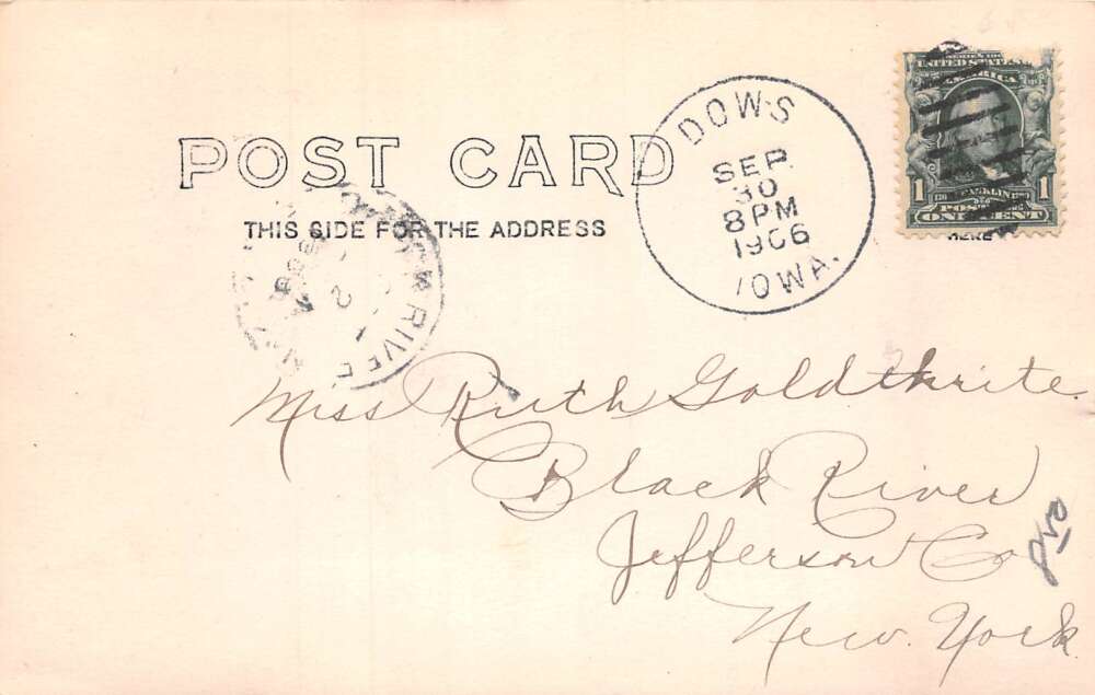 Dows Iowa North Side Main Street Real Photo Postcard AA72427 - Image 2