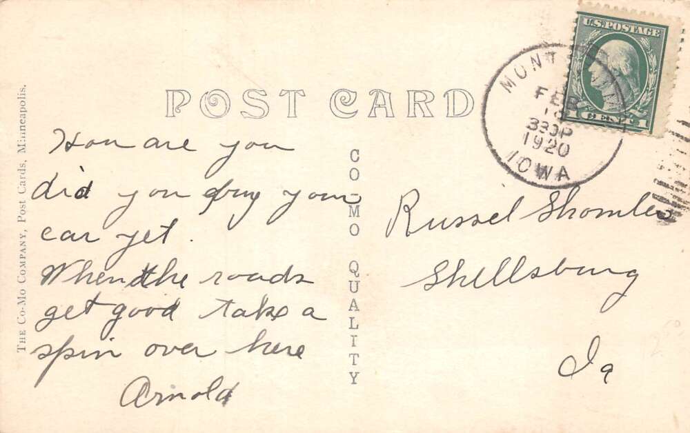 Montezuma Iowa North Side of Square Real Photo Postcard AA72437 - Image 2