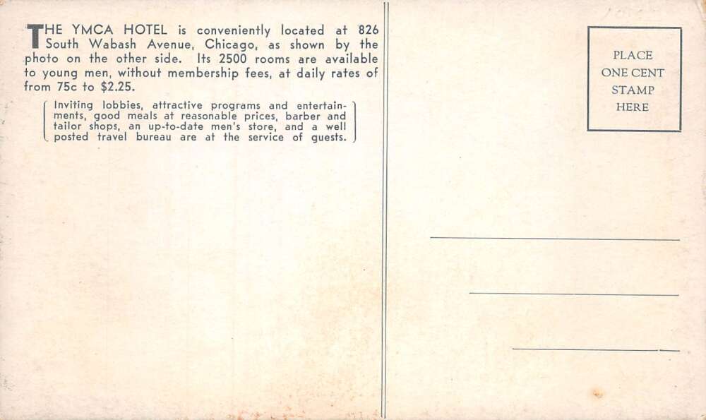 Chicago Illinois YMCA Hotel Aerial View with Marked Bldgs Postcard AA72485 - Image 2