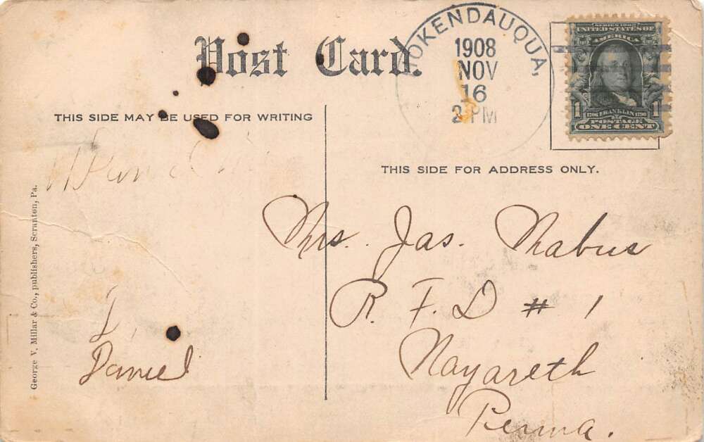 Coplay Pennsylvania Coplay St., W. From Walker's Store, B/W Lithograph PC U11773 - Image 2