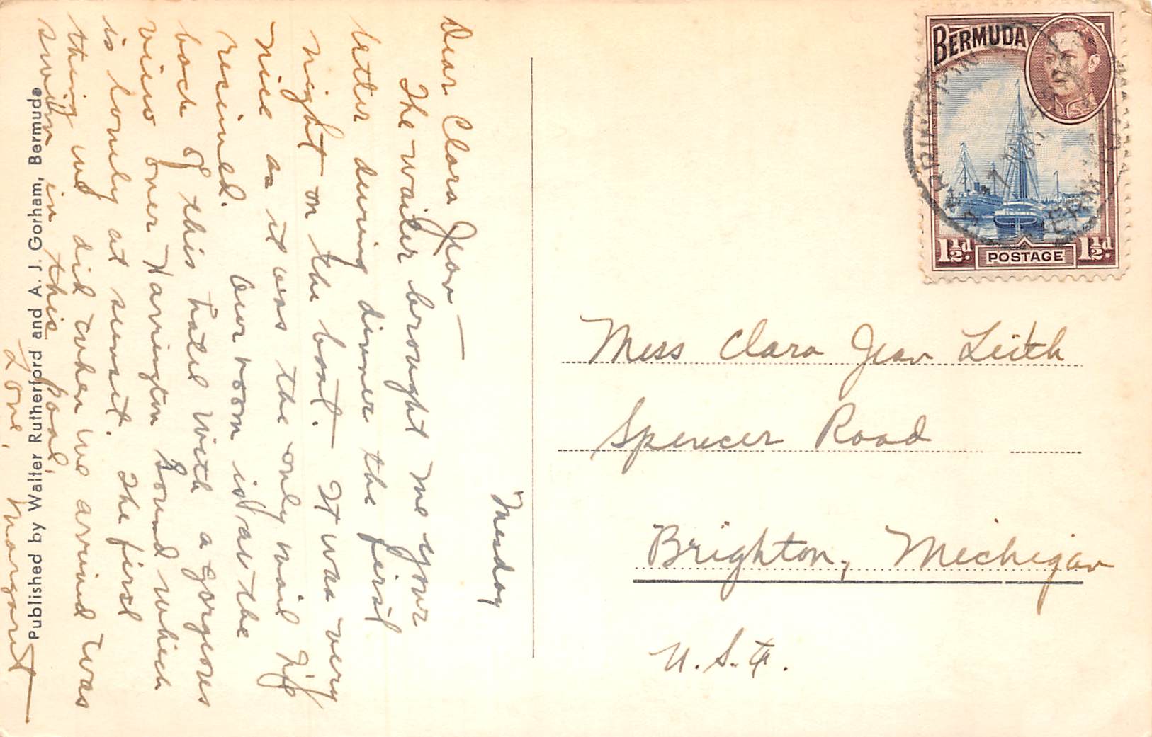 Bermuda Castle Harbor Hotel, Real Photo Vintage Postcard U11798 - Image 2