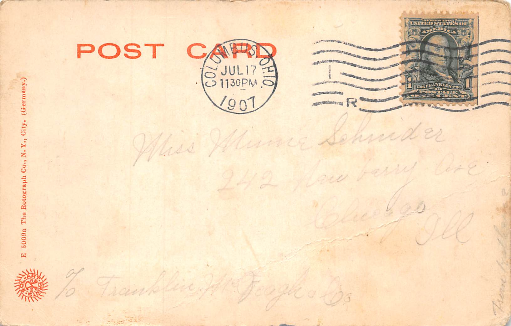 Columbus Ohio Deaf & Dumb Institution, Undivided Back Vintage PC U11819 - Image 2