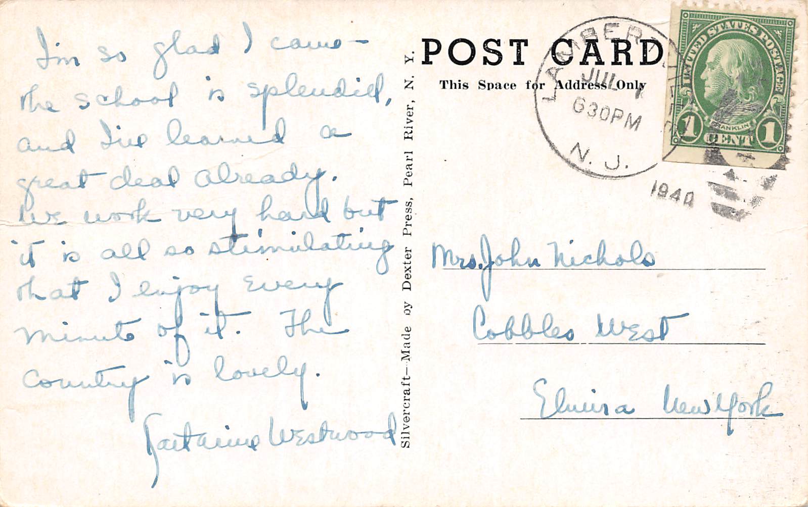 New Hope Pennsylvania Boat On Canal, B/W Photo Print Vintage Postcard U11964 - Image 2