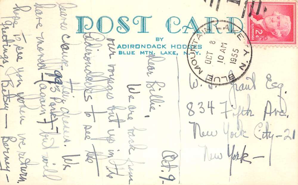 Mountain Lake New York Adirondacks Scenic View Real Photo Postcard AA72792 - Image 2