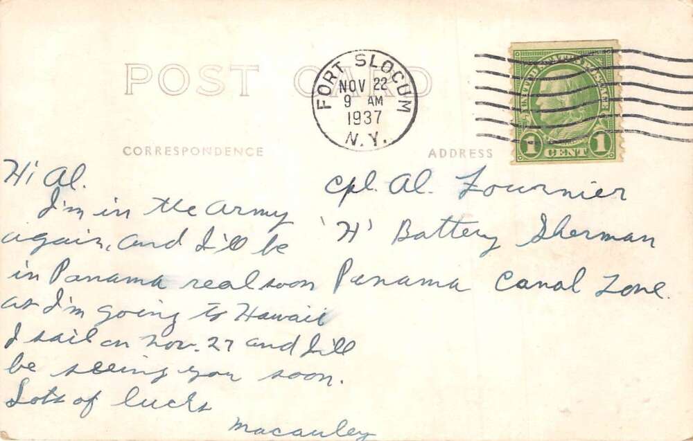 Fort Slocum New York Barracks No38-39 Real Photo Vintage Postcard AA72794 - Image 2