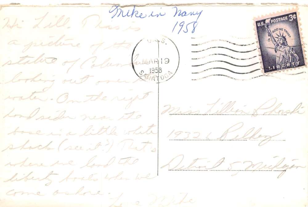 Barcelona Spain Columbus Monument Tinted Real Photo Vintage Postcard AA72810 - Image 2