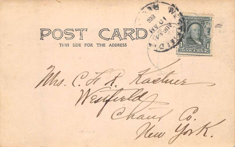 New York Bridge over Creek to Mills Westfield Scenic View Real Photo PC AA72813 - Image 2