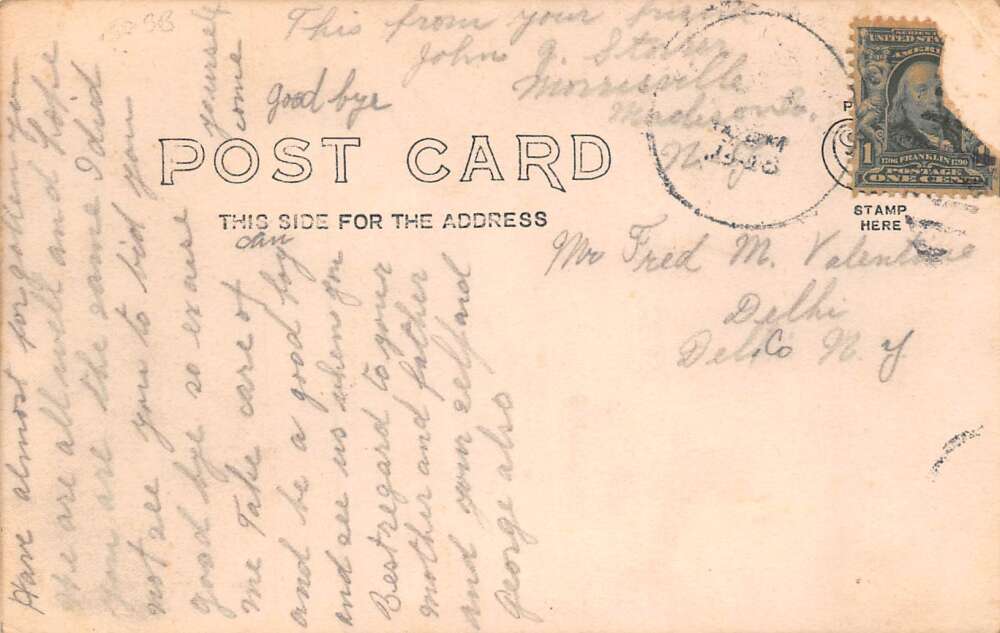 Morrisville New York Public Library Real Photo Vintage Postcard AA72852 - Image 2