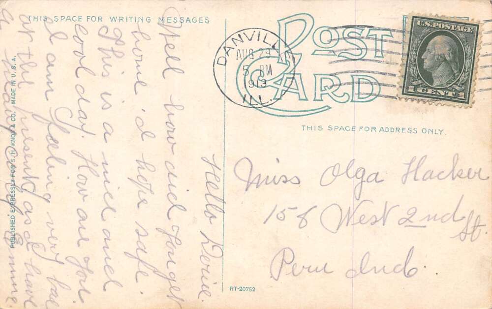 Danville Illinois Dining Room, Soldiers' Home, Color Lithograph PC U12070 - Image 2