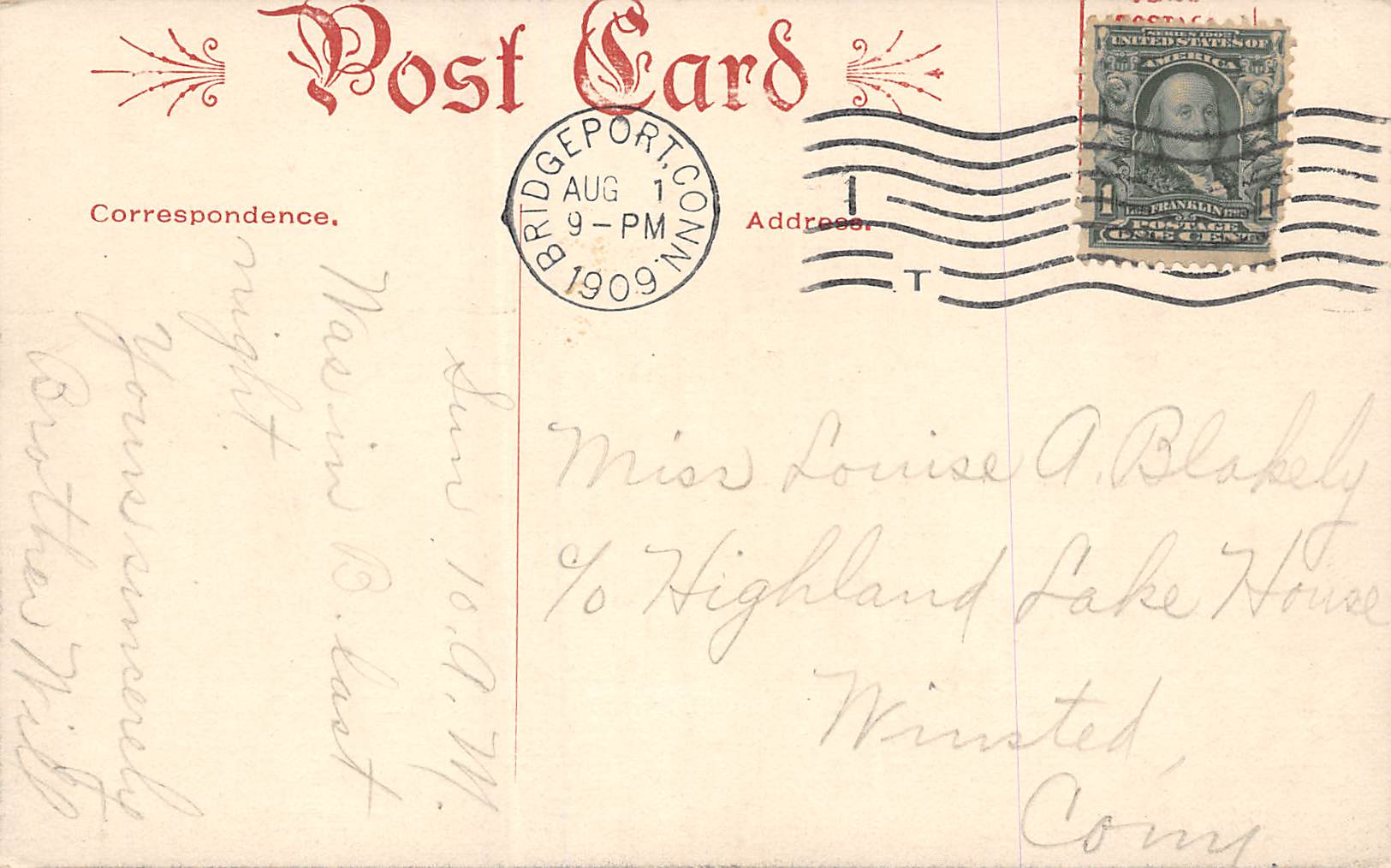 Bridgeport Connecticut Harbor View, B/W Photo Print Vintage Postcard U12087 - Image 2