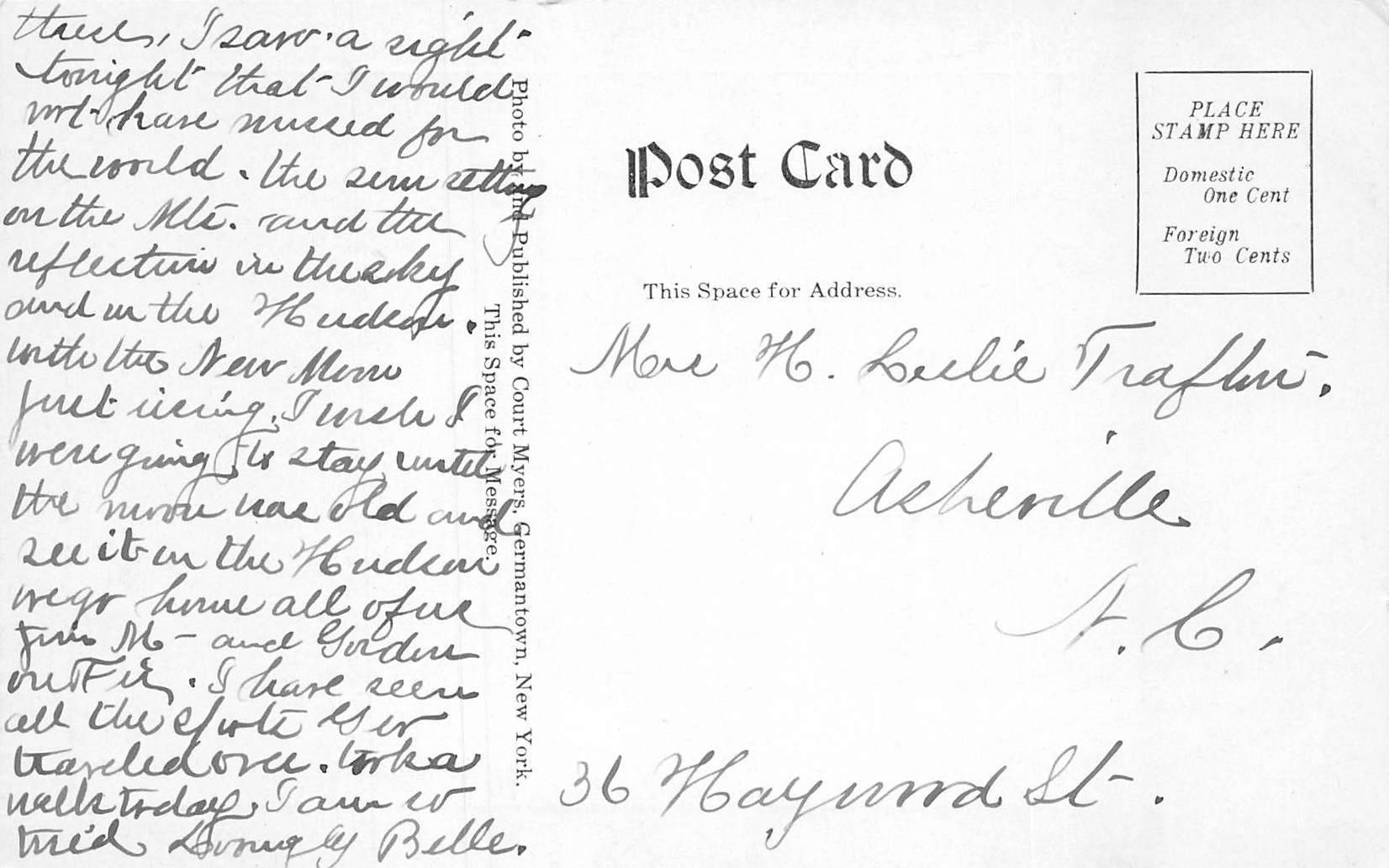 Haines Falls New York "Jealousy Falls" B/W Photo Print Vintage Postcard U12122 - Image 2