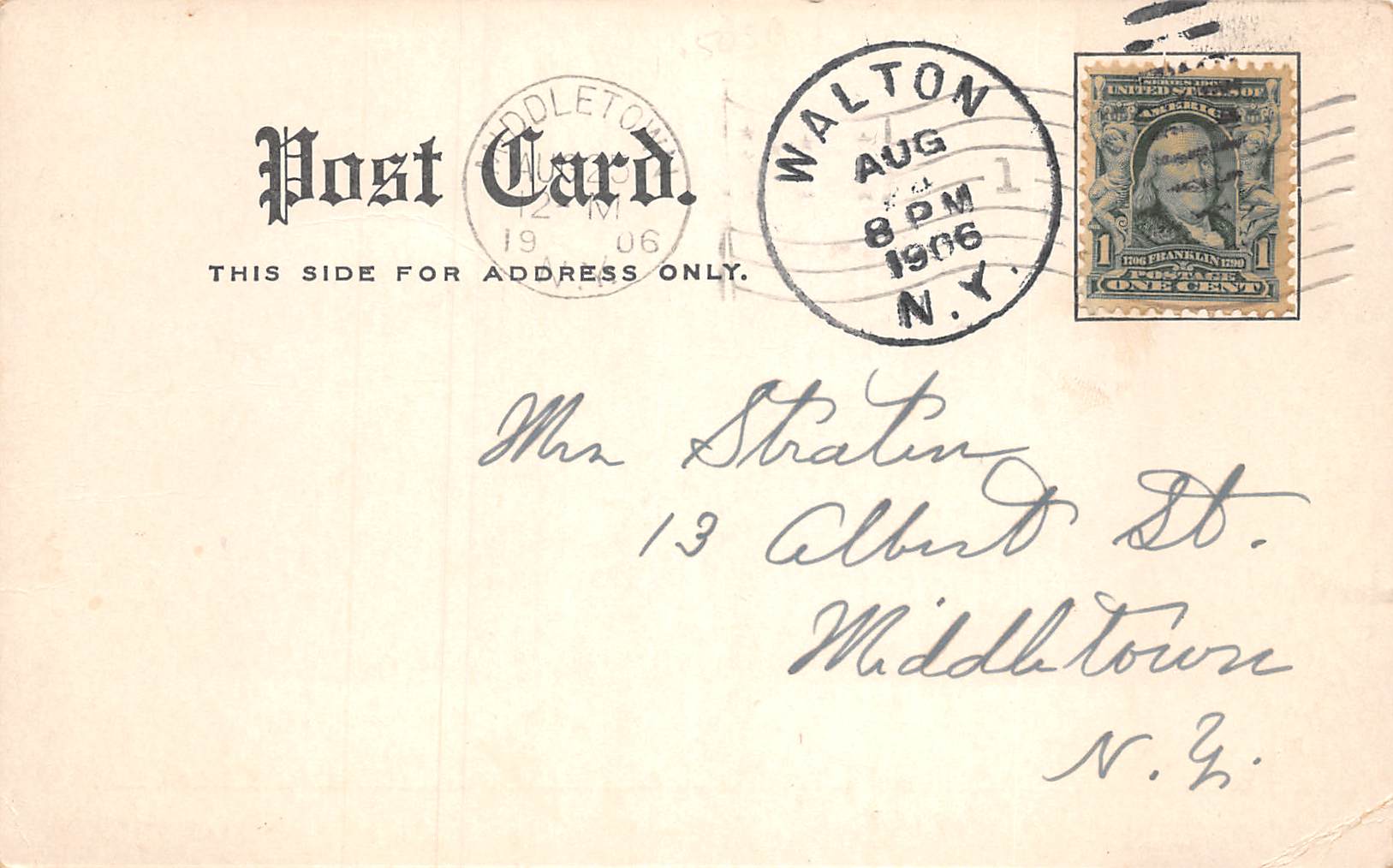 Walton New York The Armory, Undivided Back, Vintage Postcard U12126 - Image 2