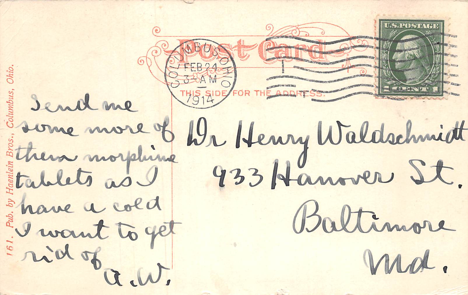 Columbus Ohio Ohio State School For The Blind, Divided Back Vintage PC U12151 - Image 2