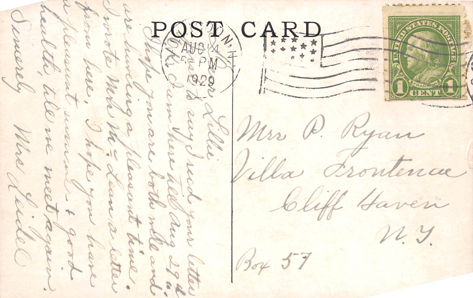 Callicoon New York Prospect House, B/W Photo Print Vintage Postcard U12154 - Image 2