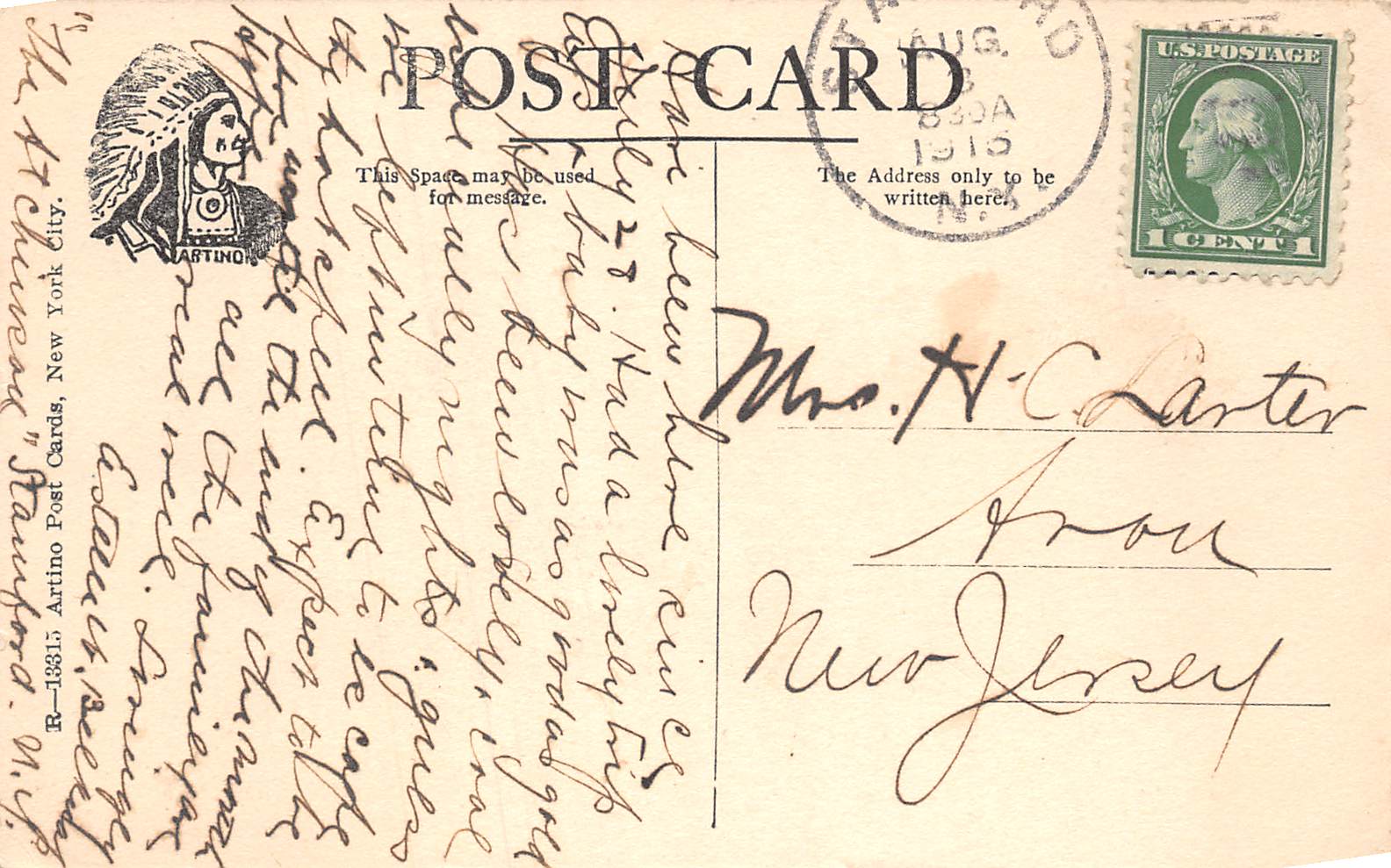 Stamford New York Rexmere Hotel, Catskill Mtns., Vintage Postcard U12176 - Image 2