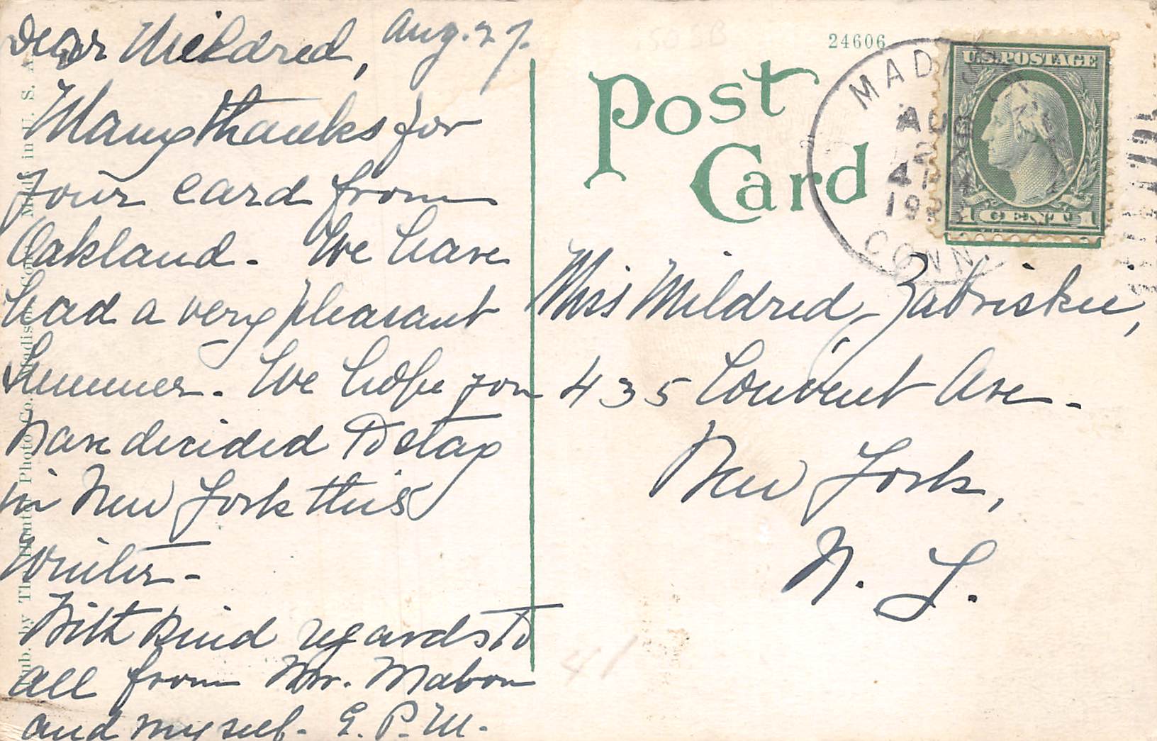 Madison Connecticut Middle Beach, Looking West, White Border Vintage PC U12191 - Image 2