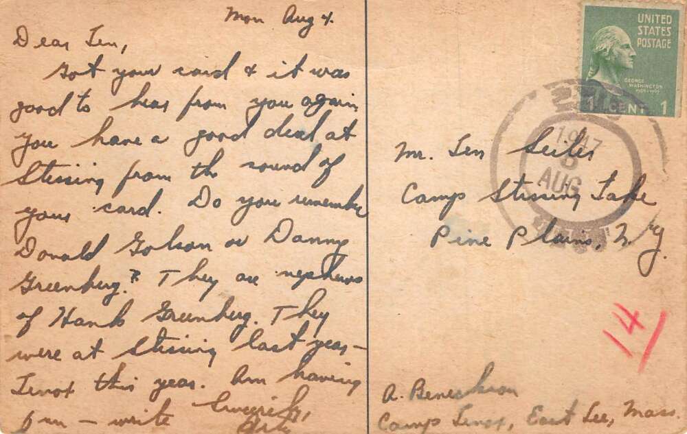 East Lee Massachusetts Swimming Period, Camp Lenox-in-the-Berkshires, PC U12203 - Image 2