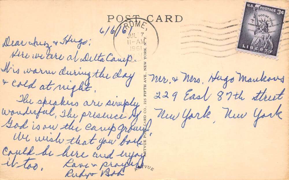 Rome New York The Tabernacle, Christian & Missionary Alliance Camp,PC U12218 - Image 2