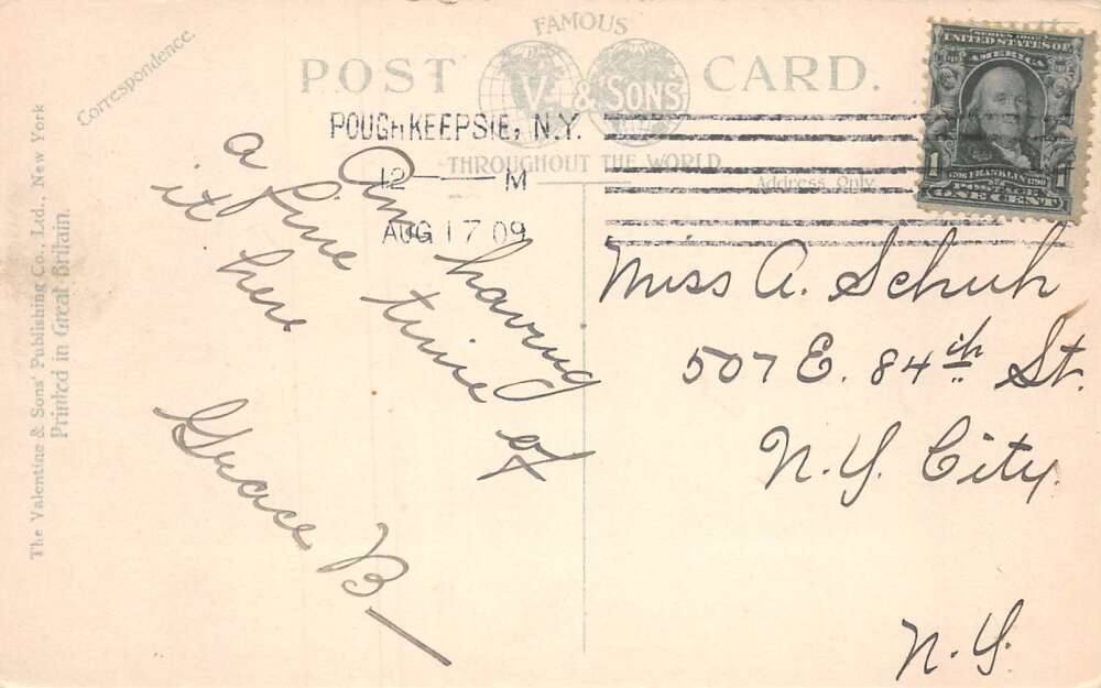 Poughkeepsie New York Poughkeepsie Yacht Club House, Color Lithograph PC U12220 - Image 2