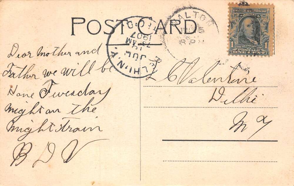 Rock Rift New York Town View From Bailey's Mtn., Color Lithograph PC U12223 - Image 2