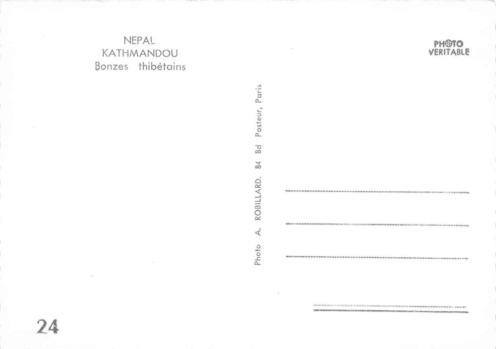 Kathmandou Nepal Bonzes Thibetains Tibetan Monks Real Photo Postcard AA73058 - Image 2