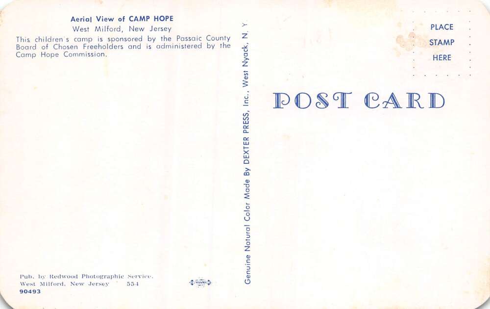 West Milford New Jersey Aerial View Of Camp Hope, Photochrome Vintage PC U12408 - Image 2