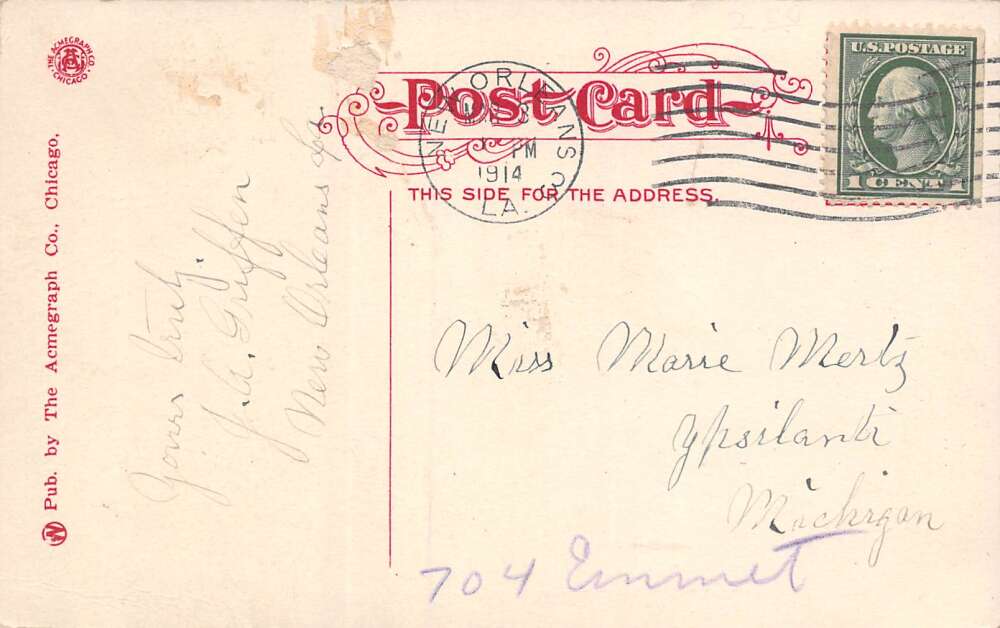 New Orleans Louisiana Statue Of General Robert E. Lee, Color Lithograph PCU12424 - Image 2