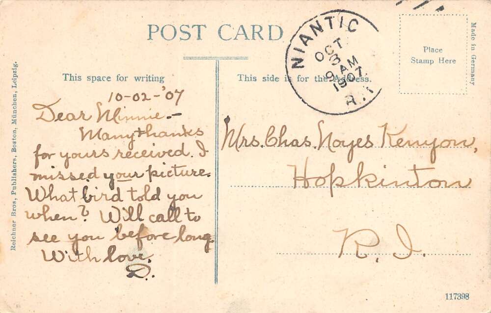 Providence Rhode Island Pumping Station, Hunts Mills, Color Lithograph PC U12429 - Image 2