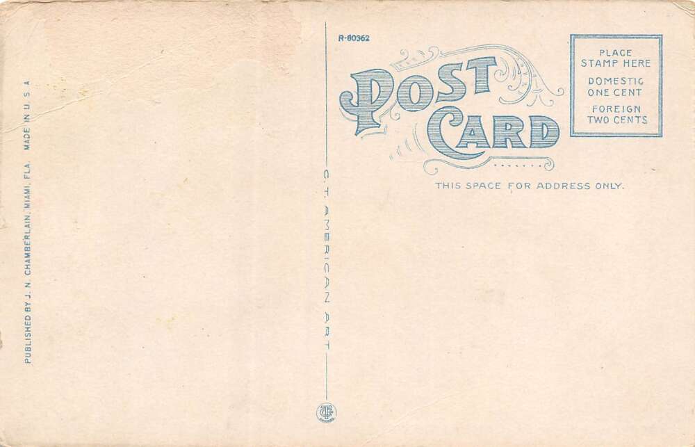 Miami Florida Brickell Point & First Post Office, White Border PC U12441 - Image 2