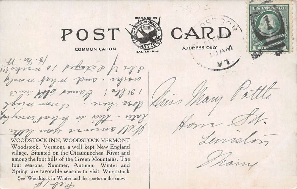 Woodstock Vermont Ski Bobs & Snow Shoeing, B/W Photo Print Vintage PC U12443 - Image 2