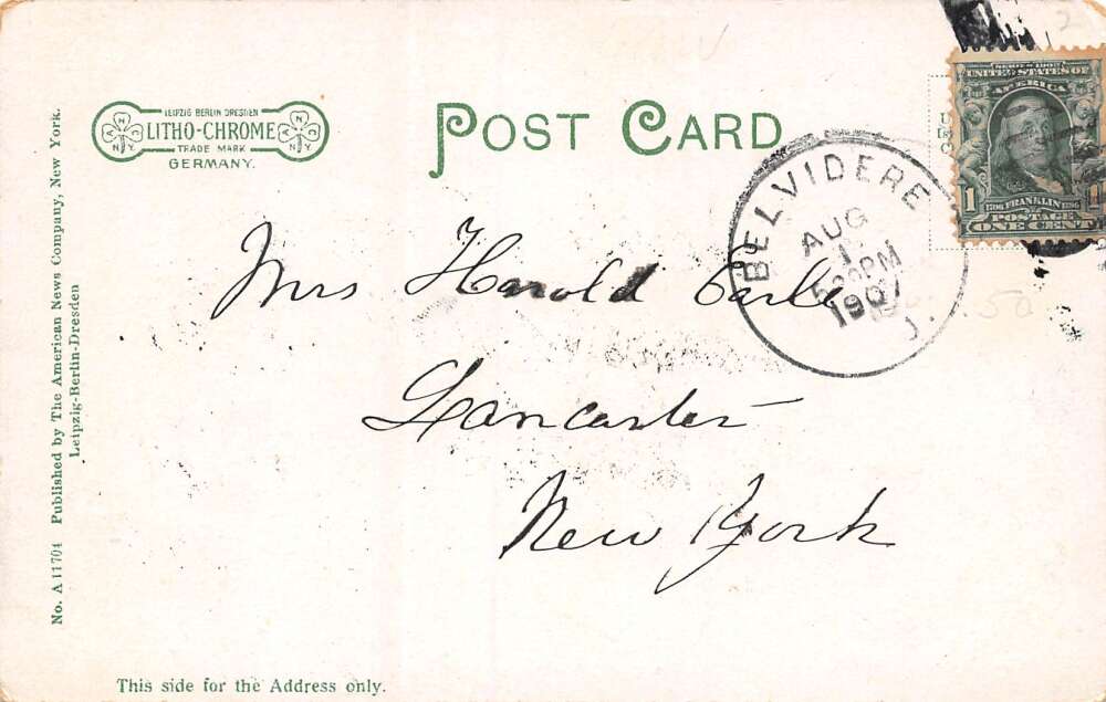 Belvidere New Jersey The New Bridge, Undivided Back Vintage Postcard U12450 - Image 2