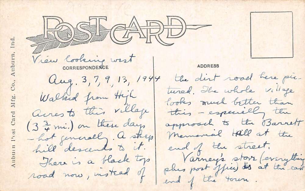 Strafford Vermont Main Street, Sky Tinted Vintage Postcard U12470 - Image 2