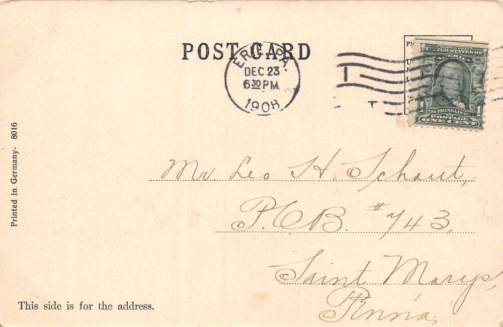 A Happy Christmas Mistletoe & Upside Down Mushroom, Undivided, PC U12495 - Image 2