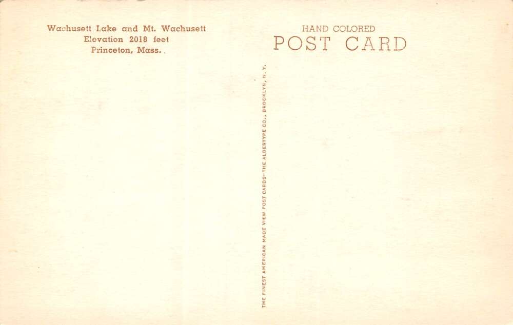 Princeton Massachusetts Wachusett Lake & Mt. Wachusett, Hand Colored PCU12516 - Image 2