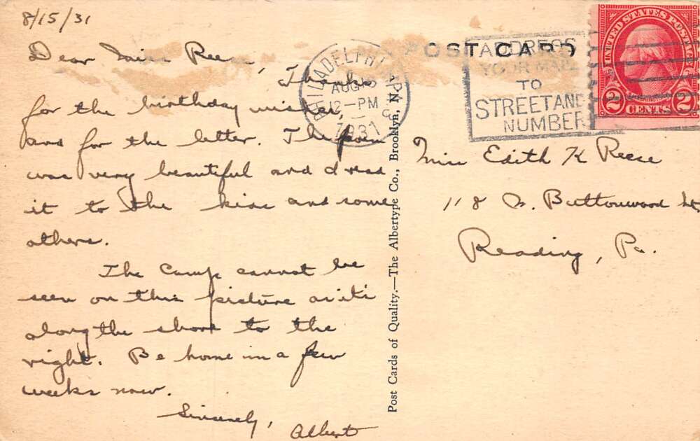 Twin Lakes Pennsylvania View from the Watson Vintage Postcard AA73299 - Image 2