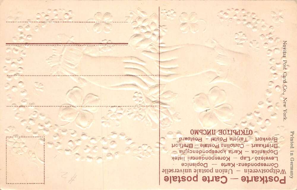 Holley New York Greetings Hands Vintage Postcard AA73309 - Image 2